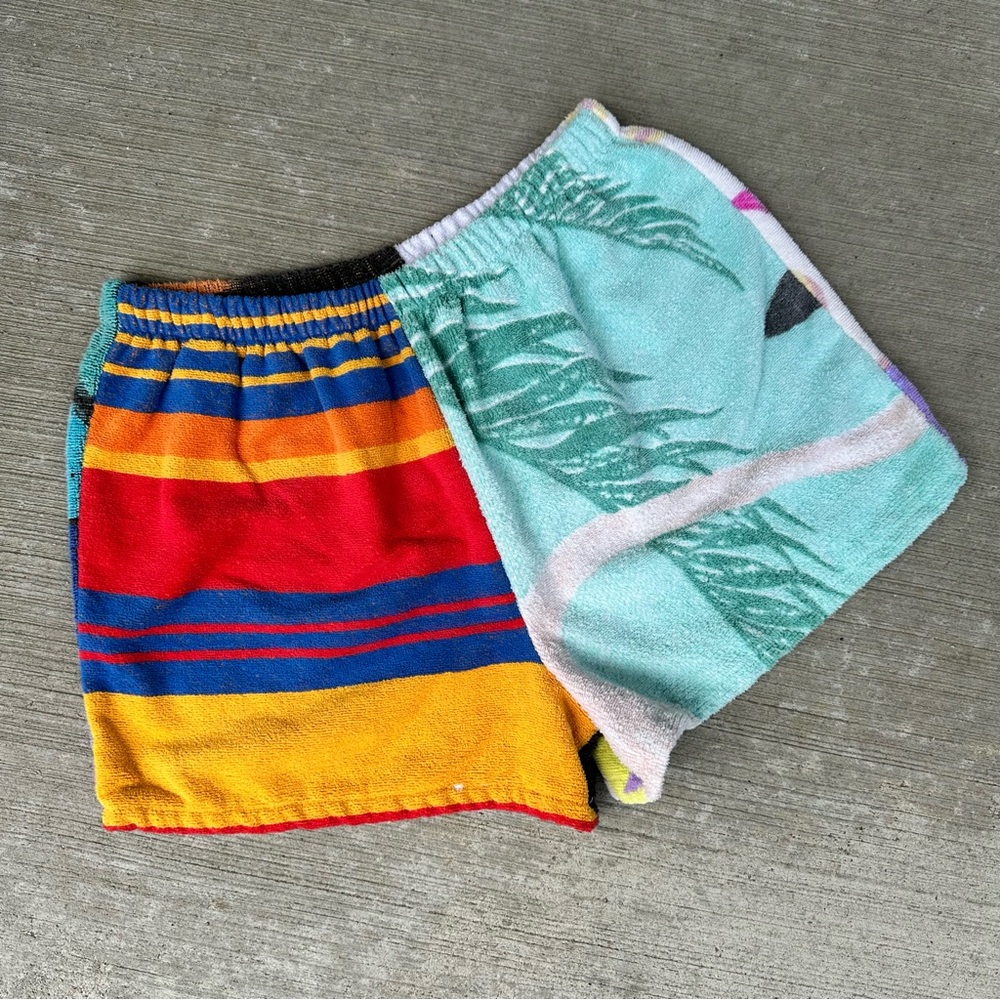 Upcycled Beach Towel Shorts Small